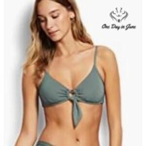 Seafolly Ring Bralette Sash Front Bikini Top Size 2